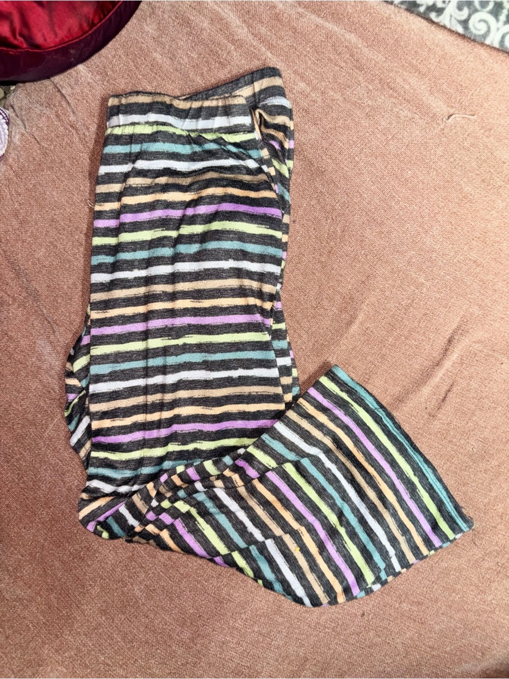 Striped Multicolor Women's Pajama Pants - Black Base